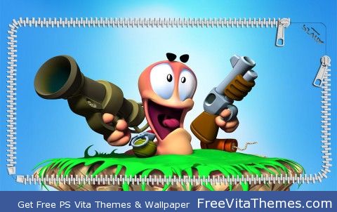 3D Worms Lockscreen PS Vita Wallpaper