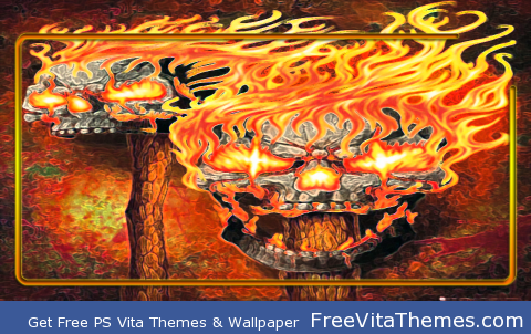 Flaming Skulls PS Vita Wallpaper