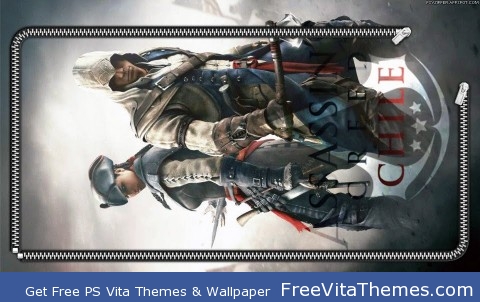 Zipper Lockscreen| Assassin’s Creed III Aveline & Connor Back-2-Back PS Vita Wallpaper