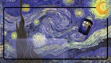 Download Tardis Van Gogh PS Vita Wallpaper