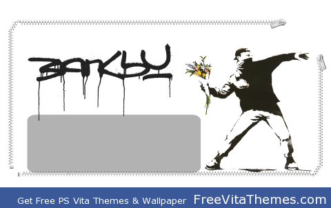 Banksy_flower thrower PS Vita Wallpaper