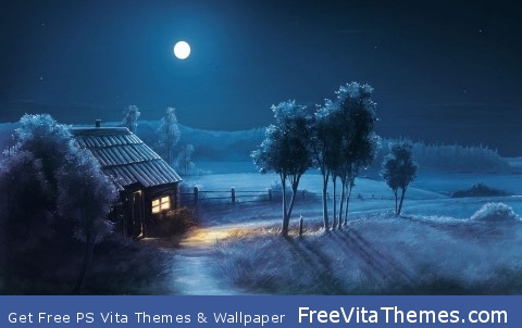 Blue Night Full Moon PS Vita Wallpaper