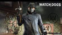 Download Watch_Dogs Aiden Pearce holding a tommy gun PS Vita Wallpaper