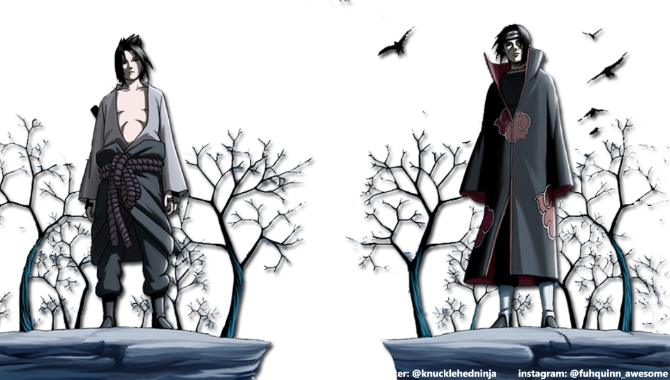 Itachi &amp; Sasuke Transparent Wallpaper featuring Anime, Chibi, Katamari, Madoka, naruto, Old School, Playstation Portable, stan - Perfect PS Vita Wallpaper