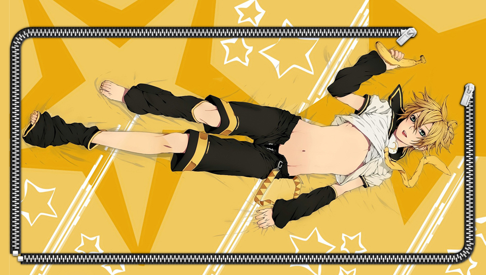 Kagamine Len Banana Wallpaper featuring Anime, Game / Gaming, Lockscreen, Haku - Perfect PS Vita Wallpaper