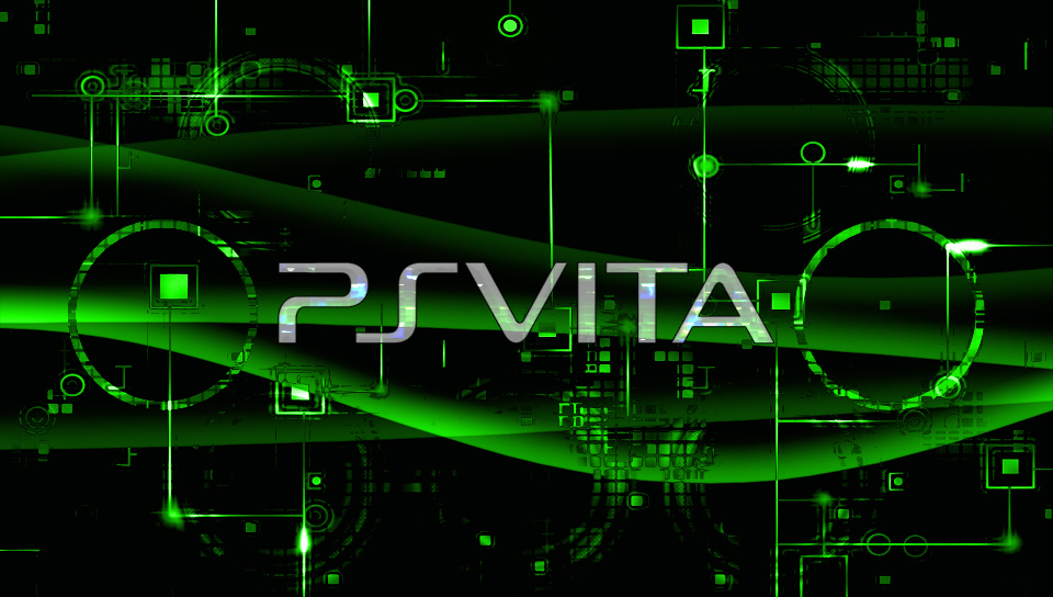 Menu PSV Green featuring Abstract / Arts, With Buttons, black, green, menu - Perfect PS Vita Wallpaper