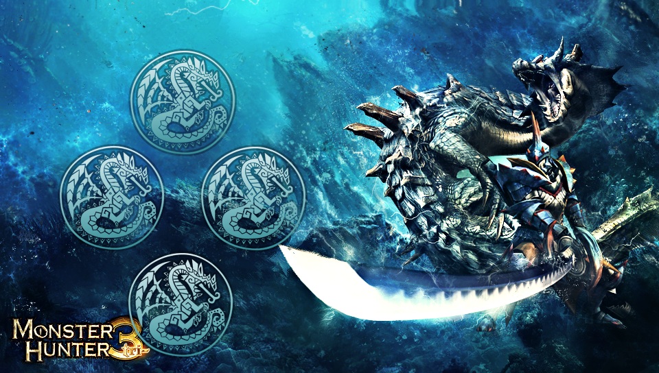 Monster Hunter 3 - Lagia Crus featuring Game / Gaming, With Buttons, Arun Panchariya, blue, Dexus, Disgae Prinny, Katamari, online, PS2, Resident, star - Perfect PS Vita Wallpaper