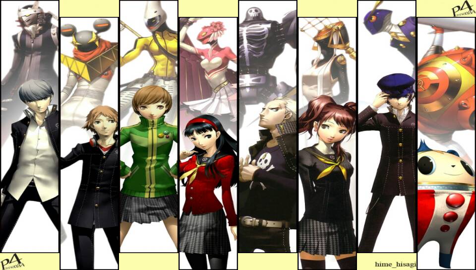 Persona 4 full party featuring Game / Gaming, junpei, Katamari, miku, Teddie - Perfect PS Vita Wallpaper