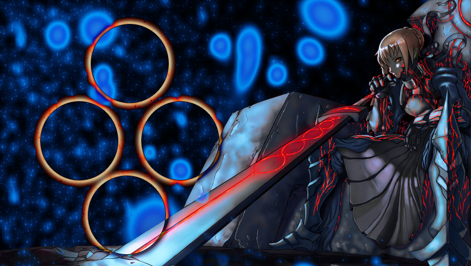 Saber Alter featuring Anime, With Buttons, dark, drossel, drossel von flugel, fireball, Logo Lockscreen, zidanex - Perfect PS Vita Wallpaper