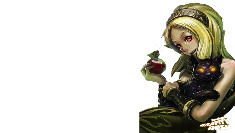 Transparent/Dynamic|Gravity Daze/Rush - Kat Portrait (Full) w/title featuring Abstract / Arts, Anime, Babes, Game / Gaming, Other, #gravityrush, Buttons, Daze, gravity, kat'scat, rush - Perfect PS Vita Wallpaper