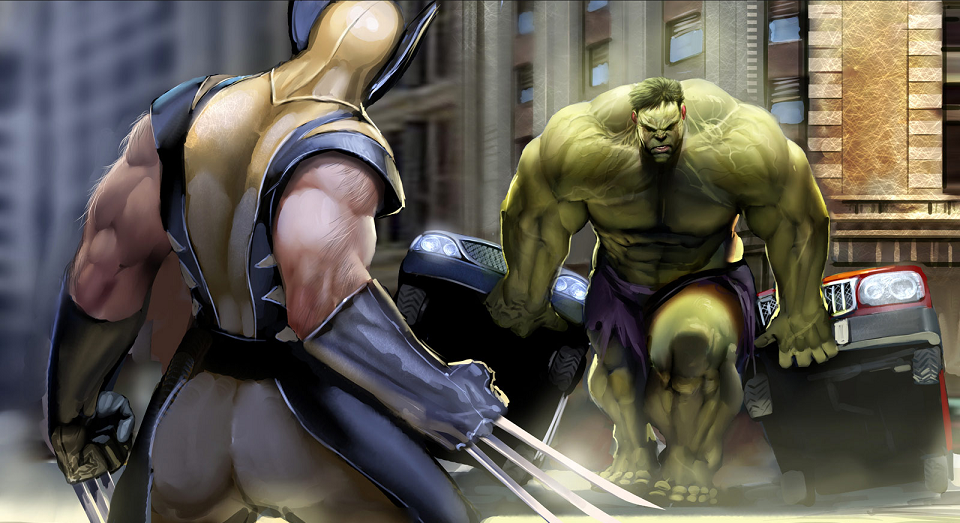 Wolverine vs. Hulk featuring Cartoon, Game / Gaming, Movies, Other, MW3 - Perfect PS Vita Wallpaper