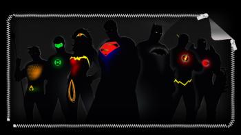 Justice League Silhouettes featuring Cartoon, Lockscreen, ARR, batman, FFXIV, Spy, superman - Perfect PS Vita Wallpaper