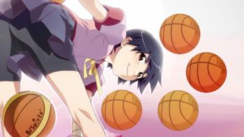 Kanbaru Suruga - Bakemonogatari featuring Anime, With Buttons, Bakemonogatari, basketball, Kanbaru, Suruga - Perfect PS Vita Wallpaper