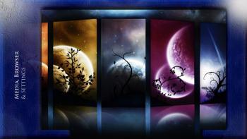Leather Outlined Space Theme -  Media, Browser, Settings featuring Abstract / Arts, Nature, Other, Gods Eater Burst Alisa, Gods Eater Burst Kota, Gods Eater Burst Soma, Gothic Lolita, space - Perfect PS Vita Wallpaper