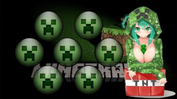 Minecraft Creeper Girl wallpaper featuring Anime, Game / Gaming, With Buttons, ironman - Perfect PS Vita Wallpaper