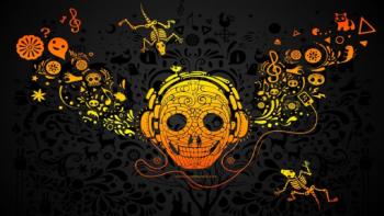 Musik Aztec Skull DJ featuring Lockscreen, Music - Perfect PS Vita Wallpaper