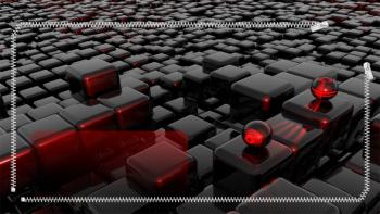 Red Cube Puzzle Lock Screen featuring Abstract / Arts, Lockscreen, Other, 3D, cube, lock screen, marble, red - Perfect PS Vita Wallpaper