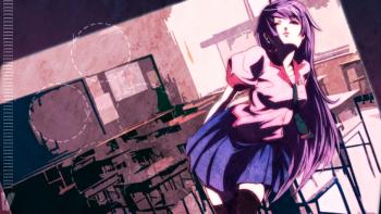 Senjogahara Hitagi - Bakemonogatari featuring Anime, With Buttons, Bakemonogatari, Hitagi, Senjogahara - Perfect PS Vita Wallpaper