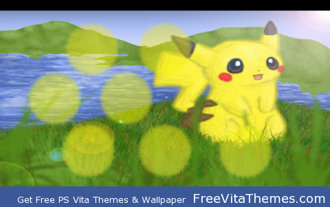 Pikachu Sunny Field PS Vita Wallpaper