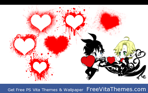 Valentines Day Chibis Love PS Vita Wallpaper
