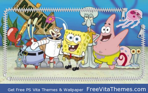 Spongebob family lockscreen PS Vita Wallpaper