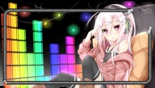 Download anime girl with headphones lock screen PS Vita Wallpaper