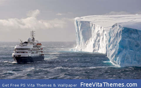 Antarctica Iceberg Ship PS Vita Wallpaper