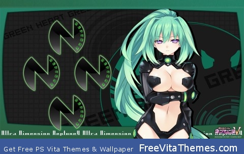 Hyperdimension Neptunia – Green Heart PS Vita Wallpaper